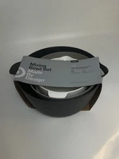 Made By Design Plastic Mixing Bowl Set of 3 White Gray Black 1.5qt  3qt 5qt 