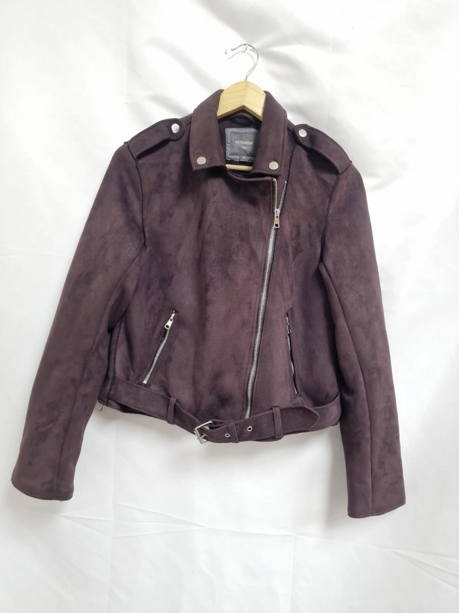 Purple suede deals biker jacket