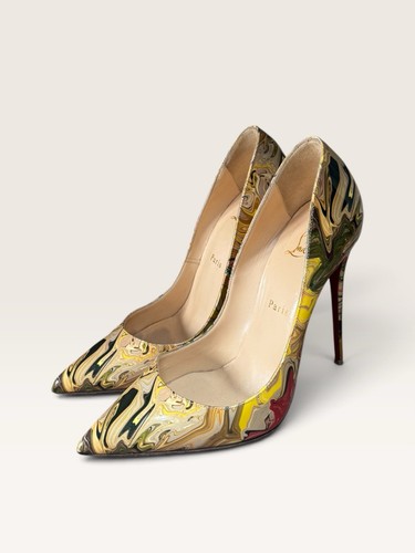 Christian Louboutin Patent Marble Swirl So Kate 120 Size 7