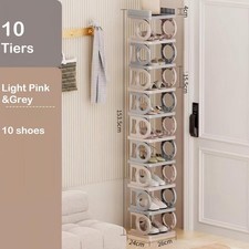 Multibao 10-Tier Home Shoe Rack Stand OrganiserShelf Footwear Storage Slim Tall