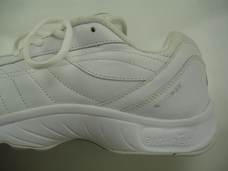 De Colección Para Mujer 11 M Nike Walk Airliner Zapatos de Cuero Blanco Tenis Caminar Con Cordones Foto 2 de 4