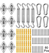 Duerer Sun Shade Sail Fixing Hardware Kit 80pcs Stainless Fixing  Accessory New