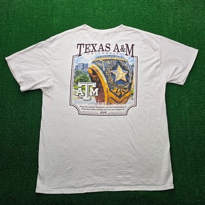 Texas A&M Aggies Tshirt Mens XL White Short Sleeve University Football NCAA