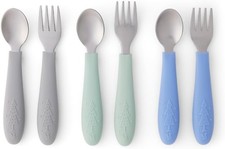 Elk  Friends Kids Silverware W/ Silicone Handle Childrens Safe Flatware Toddler