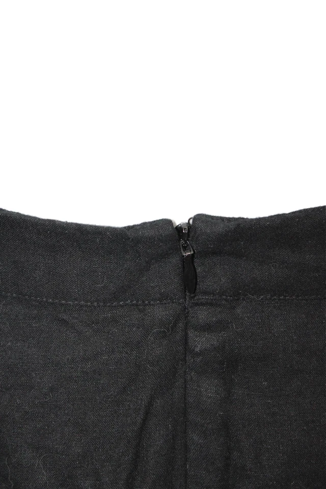 Falda plisada Banana Republic para mujer línea A negra lino rayón talla 8 Foto 4 de 4