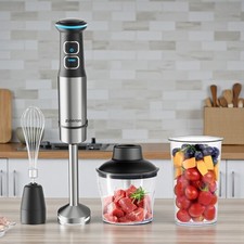 1500w Hand Blender 4 In 1 Immersion Stick Blender Whisk Chopper Jug BPA Free