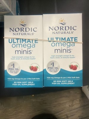 LOT Of Two (2) - Nordic Naturals Ultimate Omega Minis 60ct/ea Exp 12/28