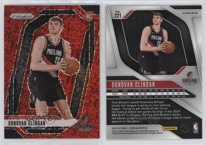 2024-25 Panini Prizm Red Sparkle Prizm Donovan Clingan #221 Rookie RC