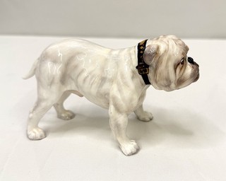 Vintage Collectible Royal Doulton Bulldog Dog Bone China Figurine HN1074