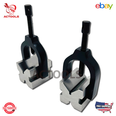 NEW Precision Engineers All Steel V  Blocks Clamp Set Vee  Block Matched Pair