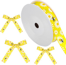 Bee Ribbon,Bumble Bee Ribbon,Bees Ribbons Wired,Yellow Teacher Ribbons for Craft