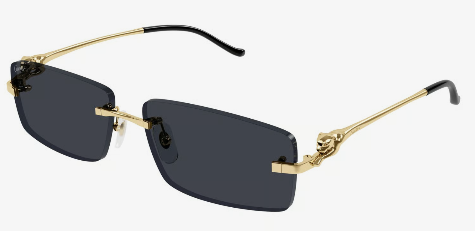 Cartier Panthere Gold Metal Frame Sunglasses with Dark Lenses - Fast Shipping-image