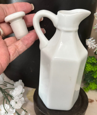 NEW White Ceramic XCELL Olive Oil JUG PITCHER 6