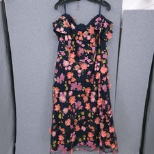 Xscape 3D Floral Embroidered Off The Shoulder A Line Dress Womens Size 20W NWT