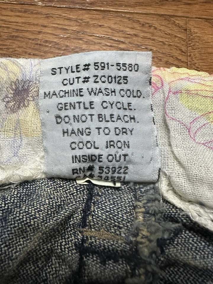 Z. Cavaricci Jeans Size 1 Flare Beaded Emboidered Y2K 90s Low Rise Stretch - Image 4 of 4