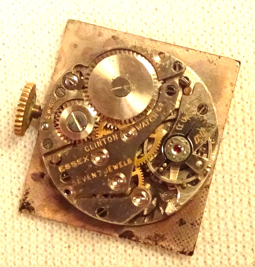 Clinton Wristwatch 7J Men's Antique Swiss Parts Repair Rolled Gold