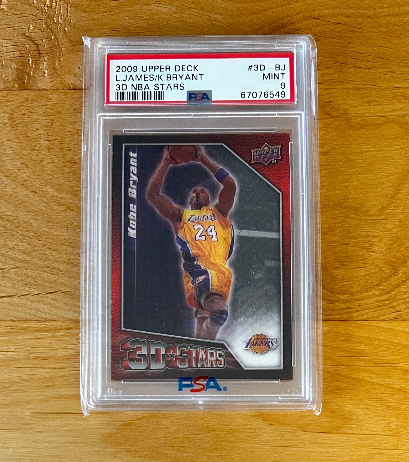 Kobe Bryant LeBron James 2009-10 Upper Deck 3d Stars #3D-BJ PSA 9 Mint Lakers