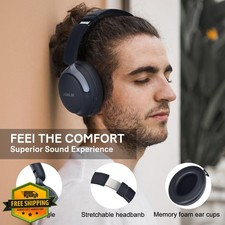 ANC Headphones Wireless Over Ear Bluetooth 60H Playtime Black