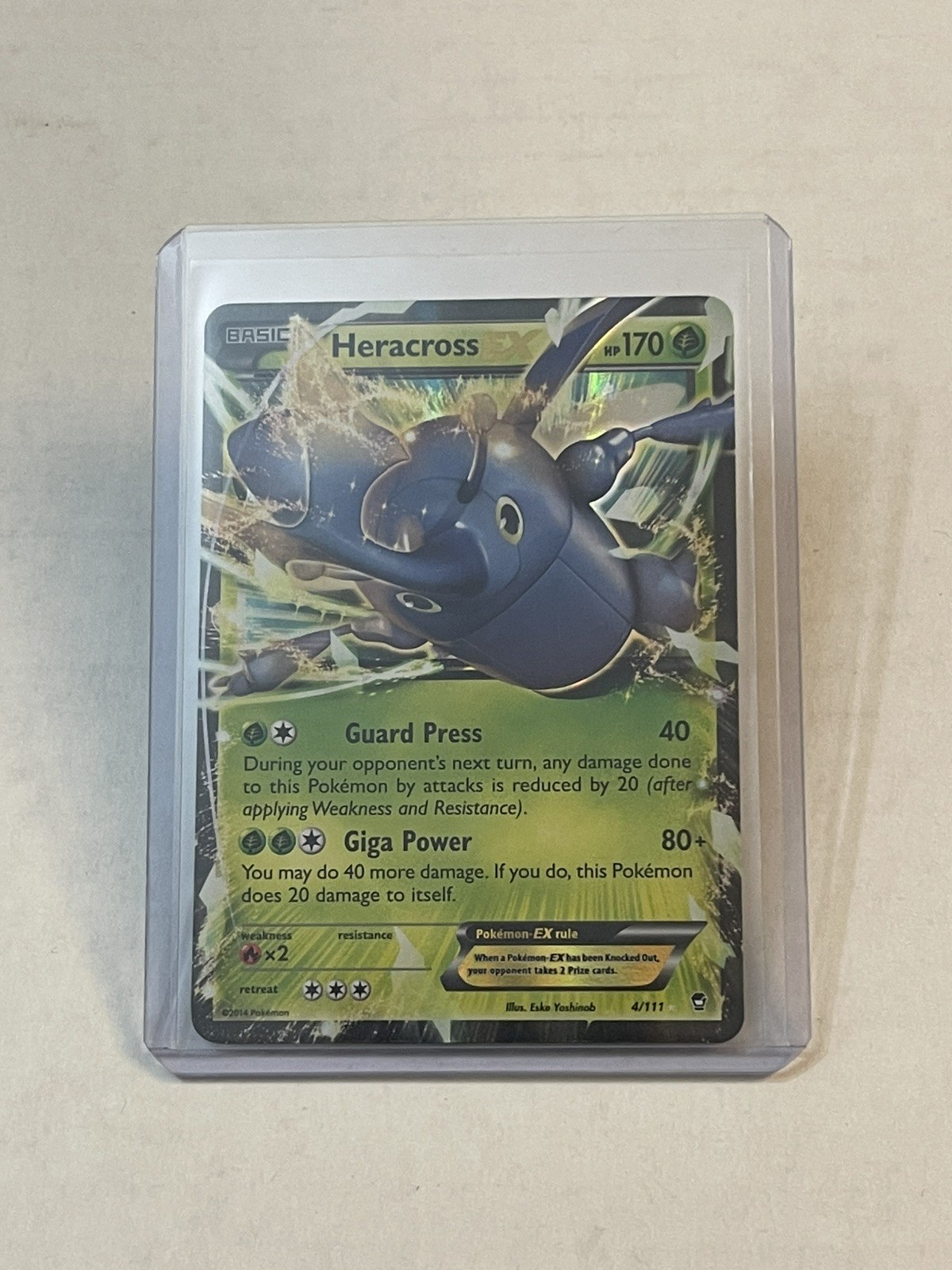 Pokémon TCG Heracross EX 4/111 XY Furious Fists Ultra Rare Holo 2014 LP 
