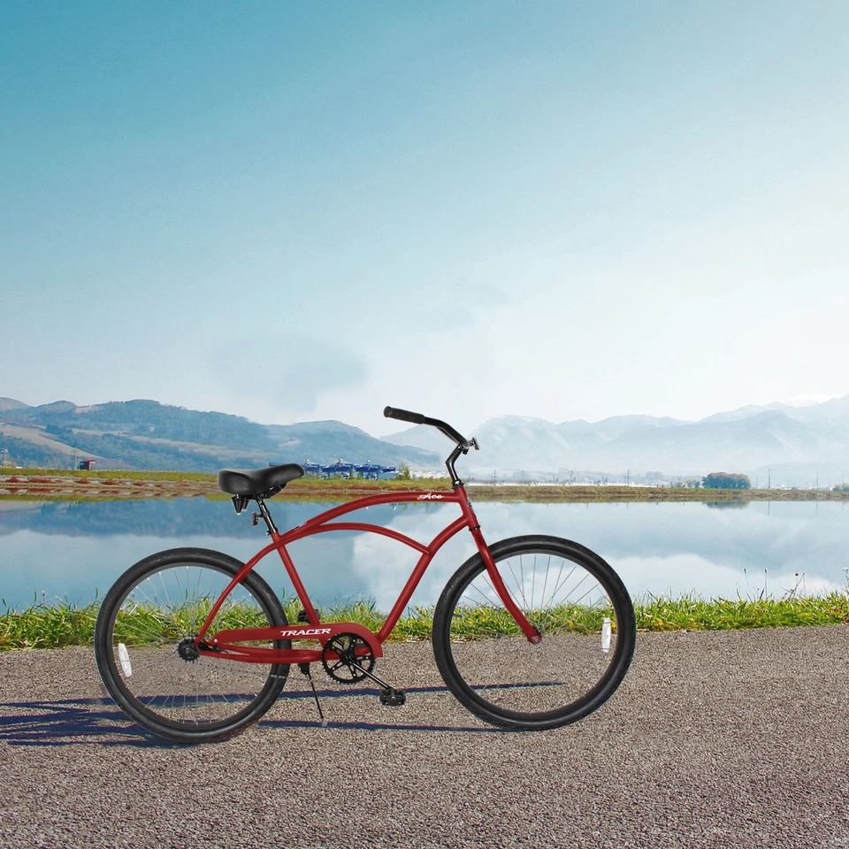 26'' Mens Bike Beach Cruise Bicycle Single Speed Red Coaster Brake City Commute - Image 3 of 4