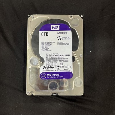 WD Purple Surveillance Hard Drive - 6TB WD60PURZ 3.5 Inch Internal Hard Drive