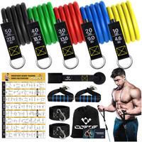 Resistance Bands Set 5 StüCk WiderstandsbäNder FitnessbäNder Mit Griff TüRanker