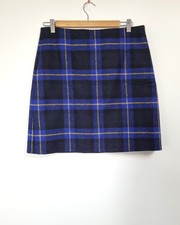Minigonna Hobbs in tweed taglia 12 vita 32 in blu nero tartan a quadri
