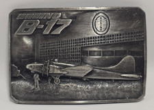 Vintage Boeing Pewter Belt Buckle B-17 Bomber Siskiyou 1985 Serial 541