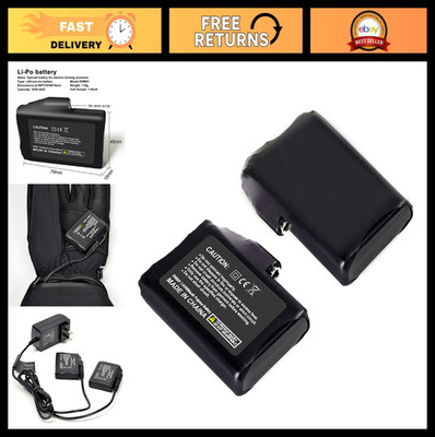 2pcs 7.4V 3000mAh Rechargeable Li-ion Batteries for Heated Ski & Motorcycle Glov