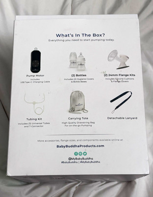 BabyBuddha 2.0 Portable Breast Pump Kit BB1 24mm Bottles USB-C Battery