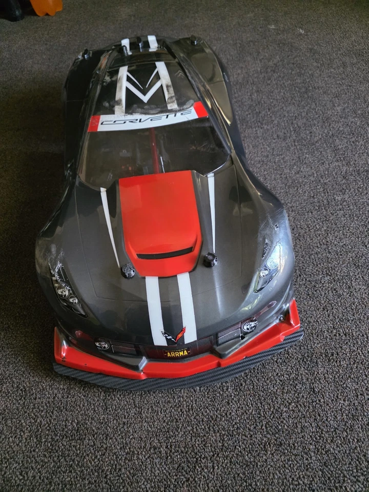 Arrma Drag car Speed Run-Perfect condition Roller 1/8 Corvette body RC ARRMA - Image 2 of 4