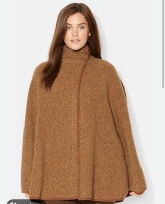 Lauren Ralph Lauren Wool Blend Cape Coat/ Poncho Tan/brown L/XL