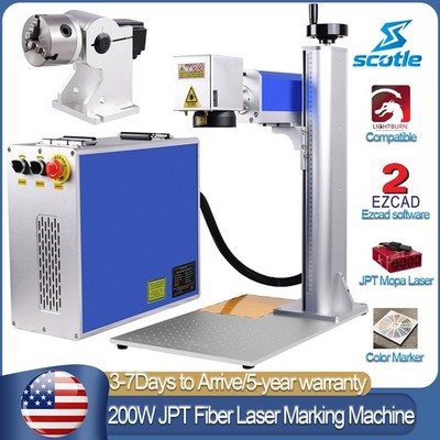 Scotle 200W JPT MOPA Fiber Laser Marking Machine Metal Steel Engraving Marker