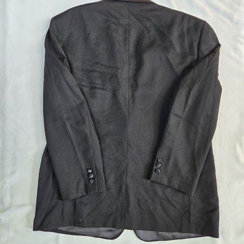 Versini Tuxedo Men’s 46R Black Wool Satin Lapels One Button Formal Sports Jacket - Picture 2 of 11