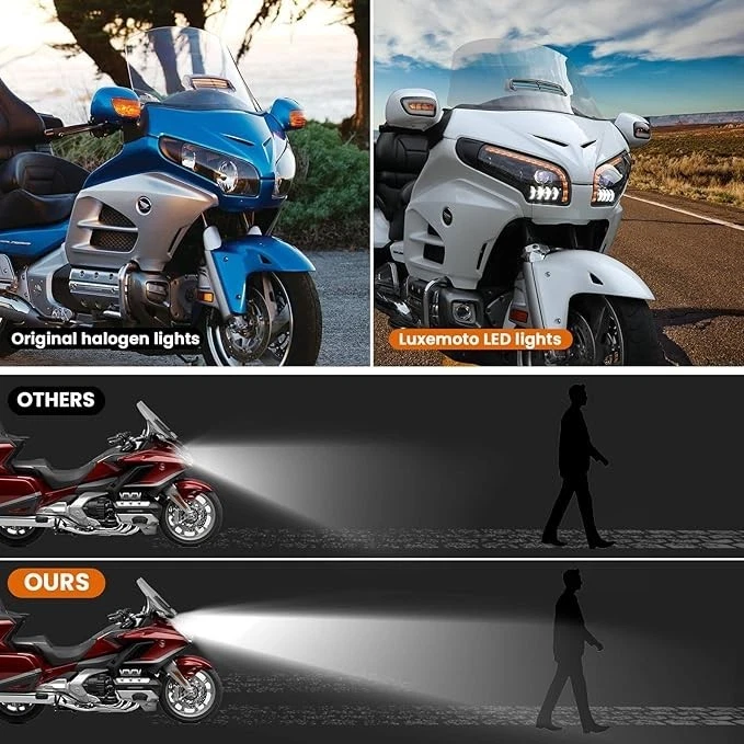 Conjunto de faros LED luz intermitente para Honda GoldWing GL1800 2001-2017  Foto 3 de 4