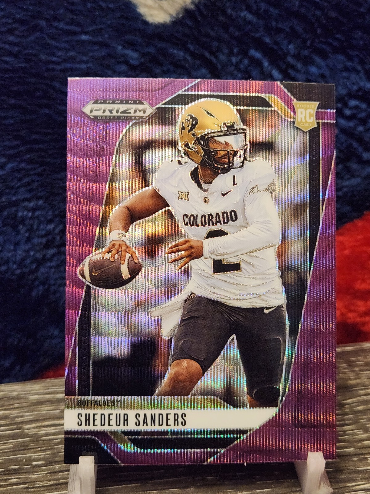 2025 Panini Prizm Draft Picks Shedeur Sanders Purple Wave RC #19 Rookie