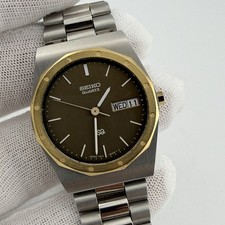 Seiko SQ Quartz Day-Date Men’s Watch Brown Dial 7813-6009 (Royal Oak ) Style