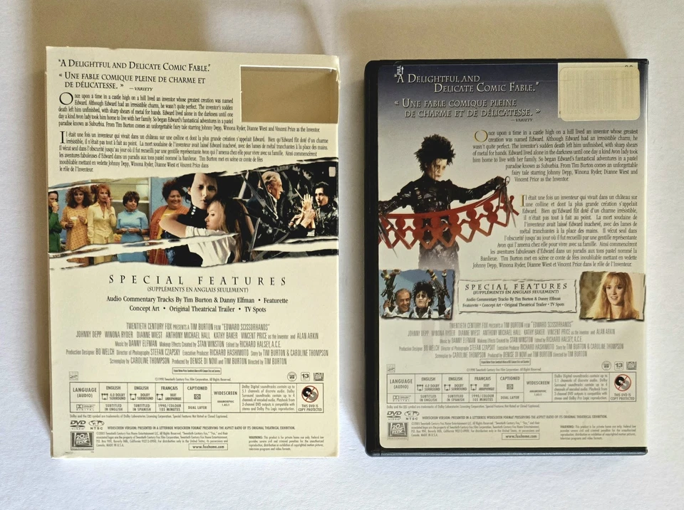 EDWARD SCISSORHANDS Action Figure (McFarlane) + 25th Anniversary Edition DVD Tin - Image 4 of 4