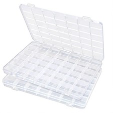 2 Pack 42 Grid Bead Storage Box Clear Organizer for Jewelry Craft Supplies