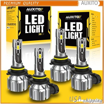 9005 9006 LED Headlight Kit Combo 4*Bulbs 8000K High Low Beam Super Blue Bright