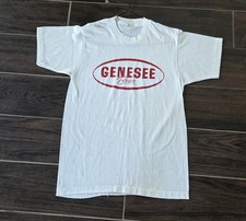 Genesee Beer True Vintage 80’s T-Shirt Made in USA Size Sm White Single Stitch