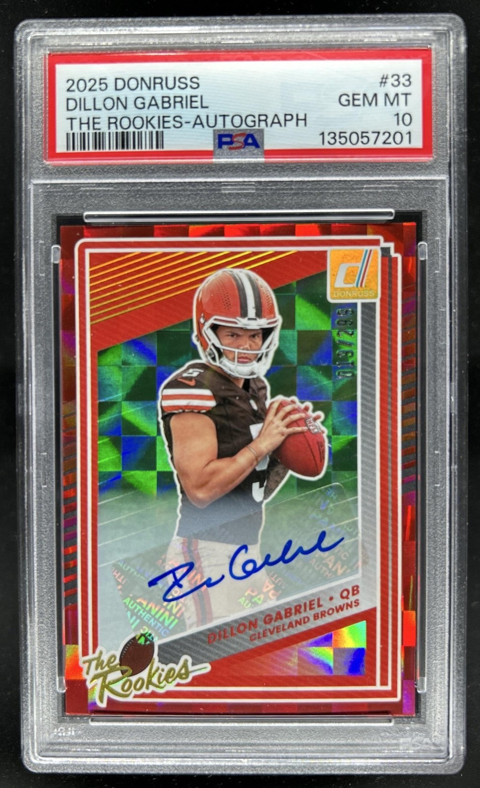 Dillon Gabriel Panini Donruss the Rookies #33 Autograph