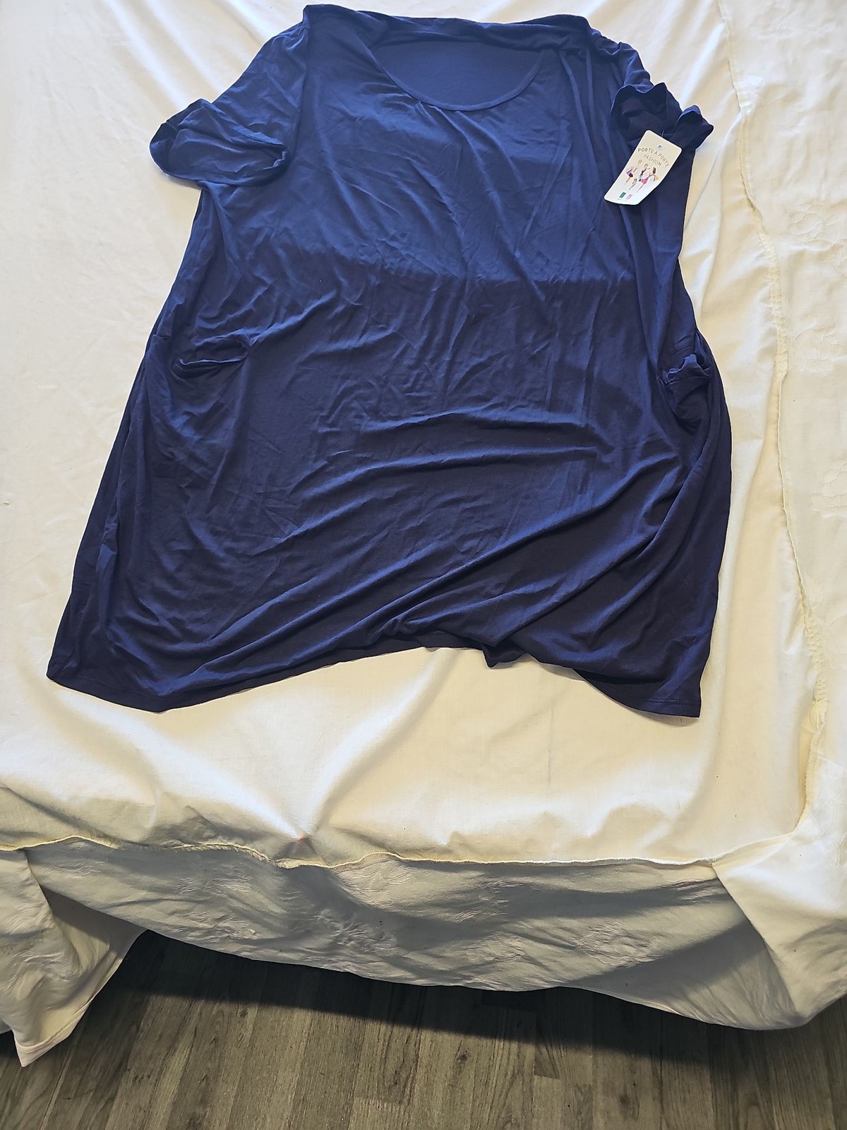 Porte A Porte Fashion Navy Blue Lagenlook Tunic Top - Made in Italy Kk186 image 4