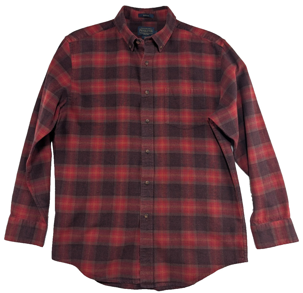 Pendleton Mason Red Check Plaid Button Outdoor Co… - image 1