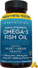 Omega-3 Fish Oil, Triple Strength, 2500 Mg, 60 Softgels   Re-Esterified Omega 3