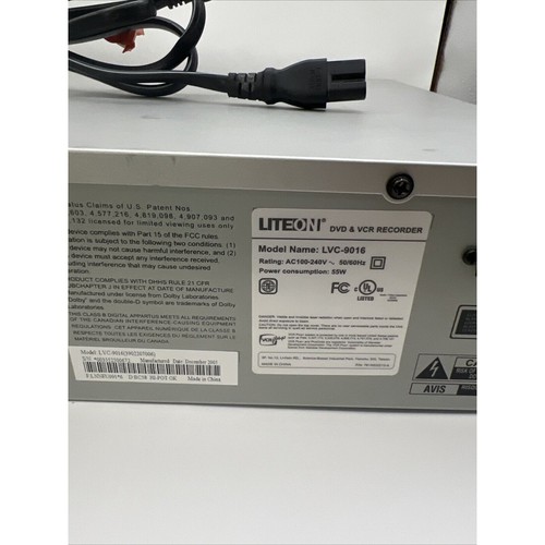 LITEON LVC-9016 DVD And VCR Recorder Combo NOT WORKING! FOR PARTS OR REPAIR! - Bild 10 von 13