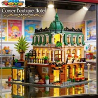 City Street Corner Hotel Architecture Building Blocks Model Set Creative Toy Gif
