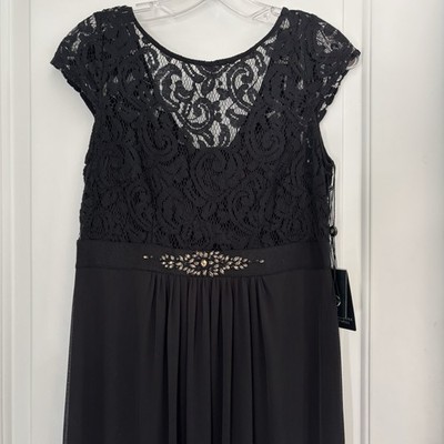 NWT Adrianna Papell Lace Illusion Cap Sleeve Black Dress Size 4 | eBay NWT Adrianna Papell Lace Illusion Cap Sleeve Black Dress Size 4 | eBay