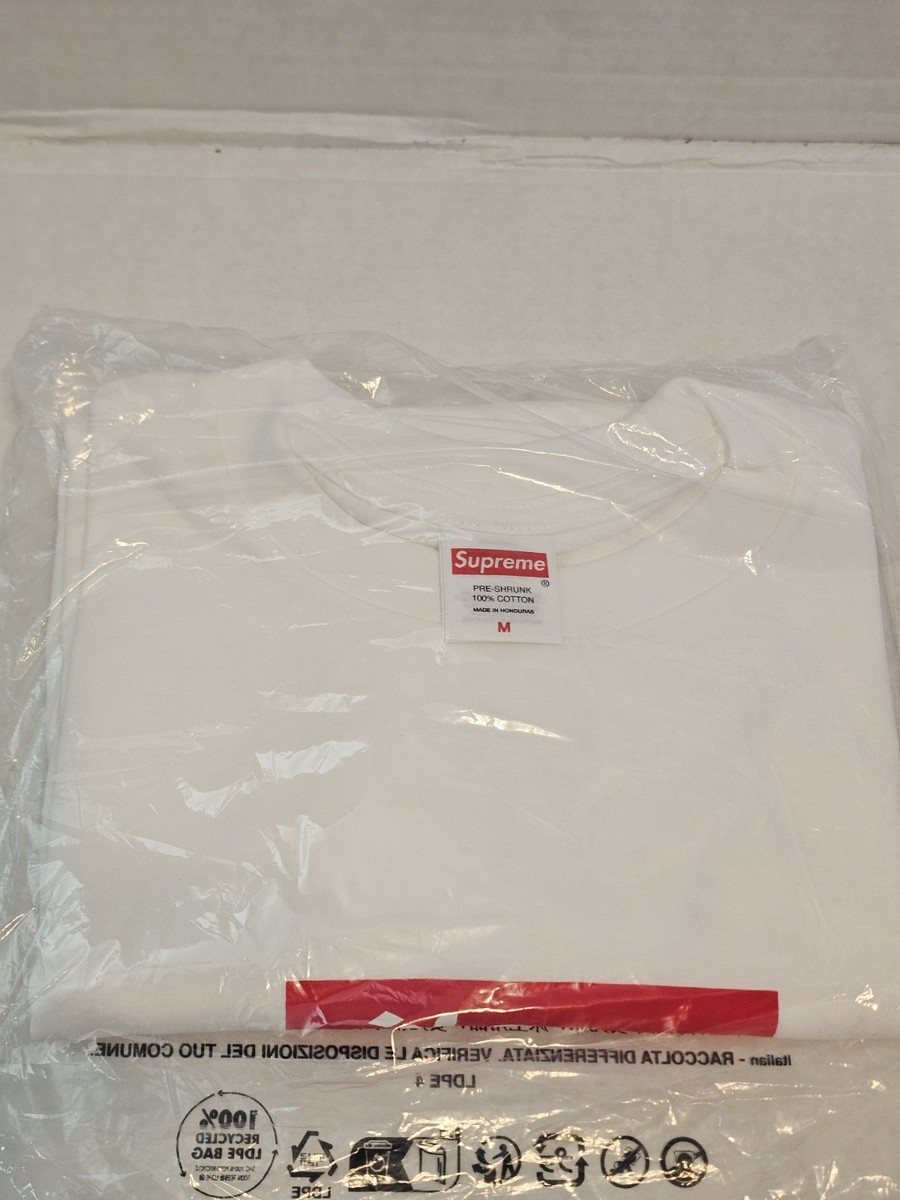 Supreme Arabic Box Logo Tee T-Shirt White w/Red Logo SS26 Size