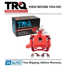 TRQ Performance Rear Left Brake Caliper Red Performance Fits Audi Volkswagen